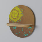 SUNSHINE PRAISE Estante Ovalado Decorativo en Efecto Roble