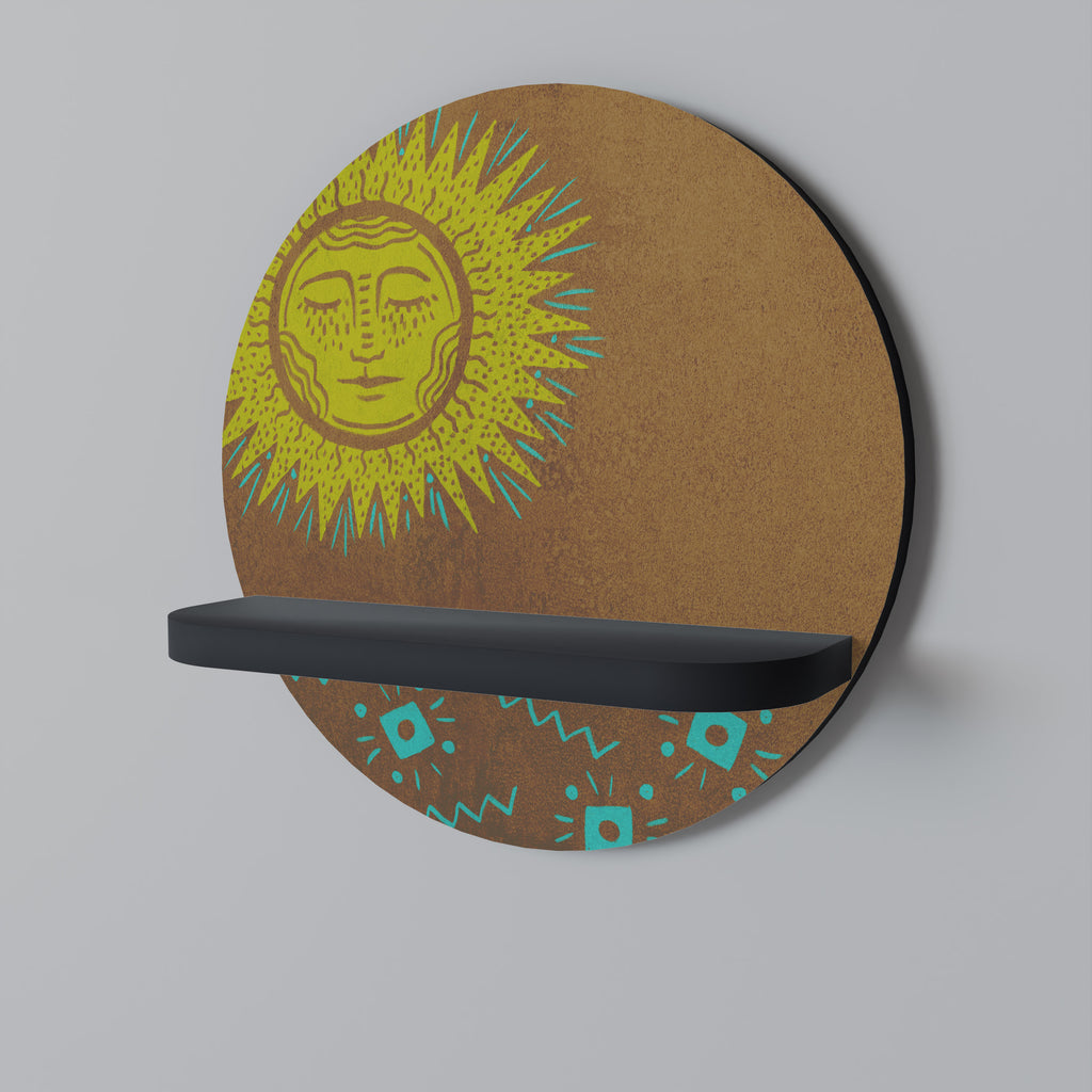 Estantería de arte redonda SUNSHINE PRAISE con acabado negro