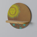 SUNSHINE PRAISE Estante Redondo Decorativo en Efecto Roble