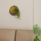 SUNSHINE PRAISE Estante Redondo Decorativo en Efecto Roble