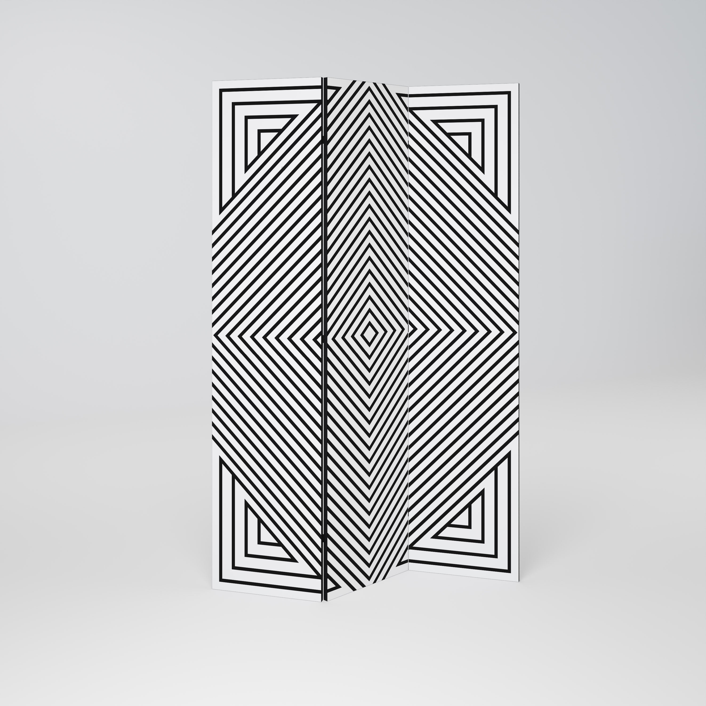 Biombo decorativo de 3 paneles POLYGON ILLUSION