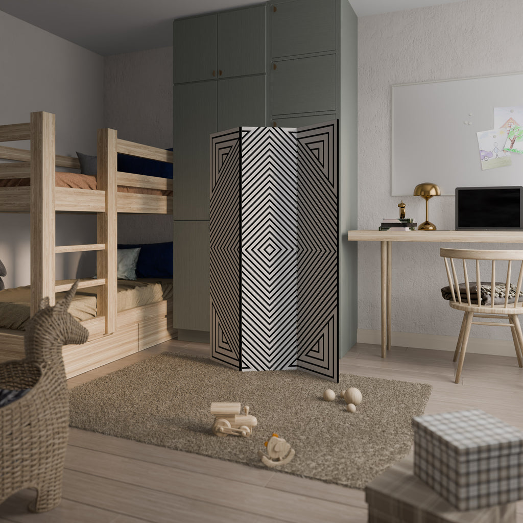 POLYGON ILLUSION 3-Panel Room Divider