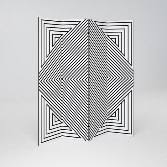 POLYGON ILLUSION Biombo de 4 paneles