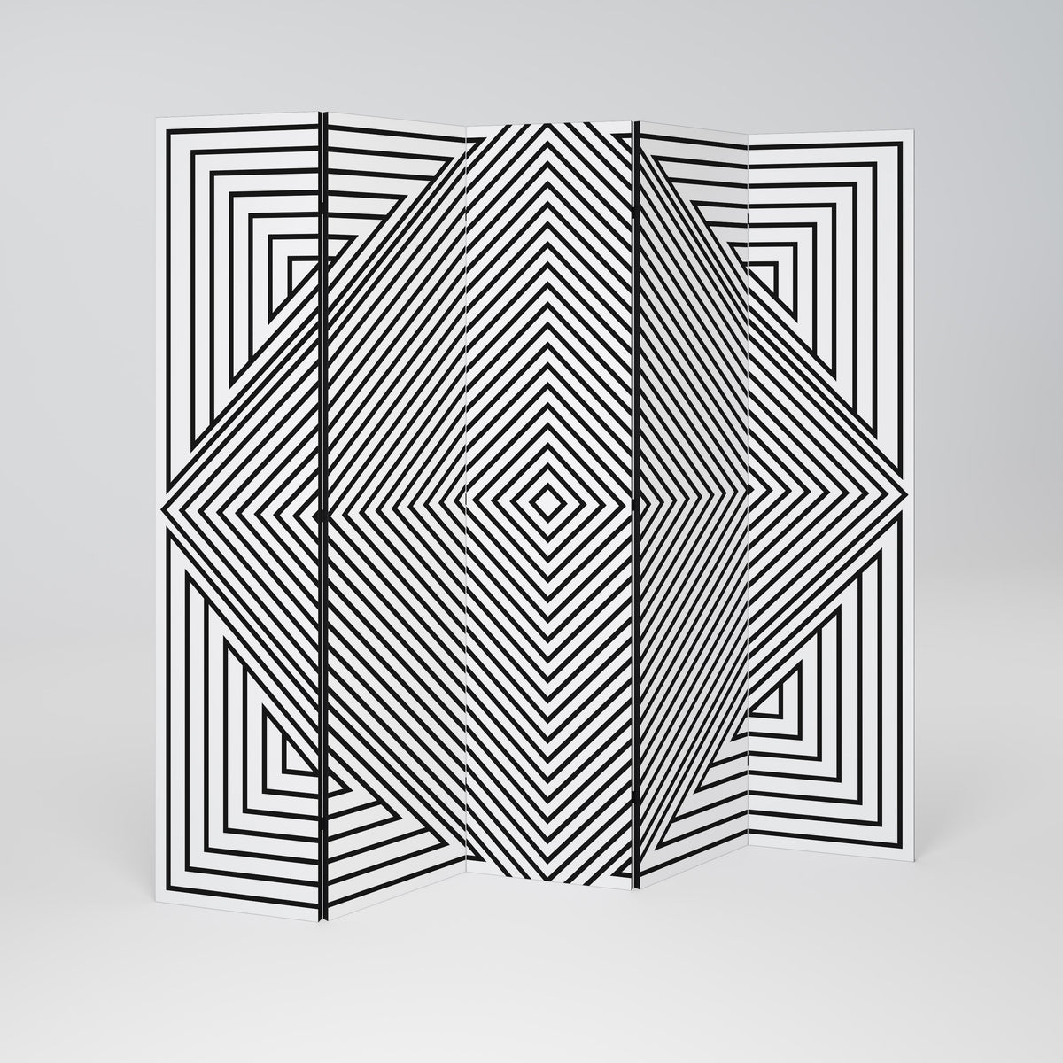 POLYGON ILLUSION Biombo de 5 paneles