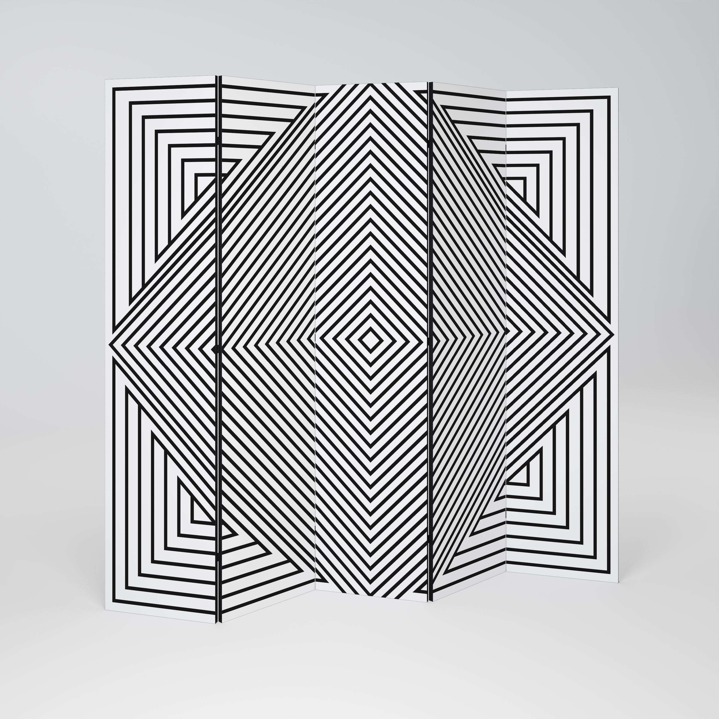 POLYGON ILLUSION 5-Panel Room Divider