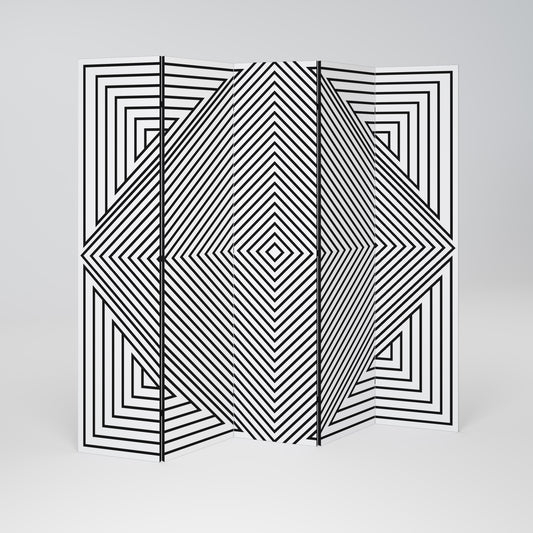 POLYGON ILLUSION Biombo de 5 paneles