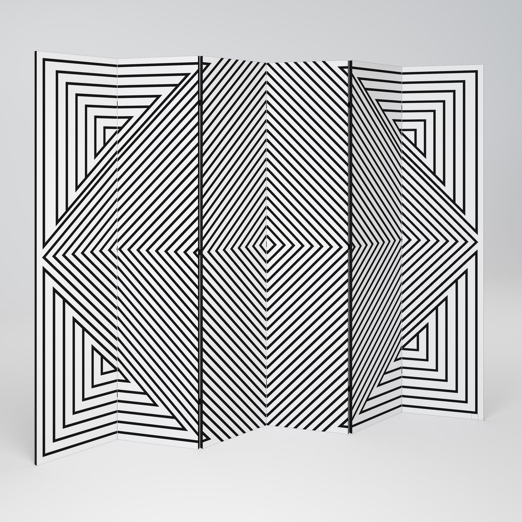 Biombo decorativo de 6 paneles POLYGON ILLUSION