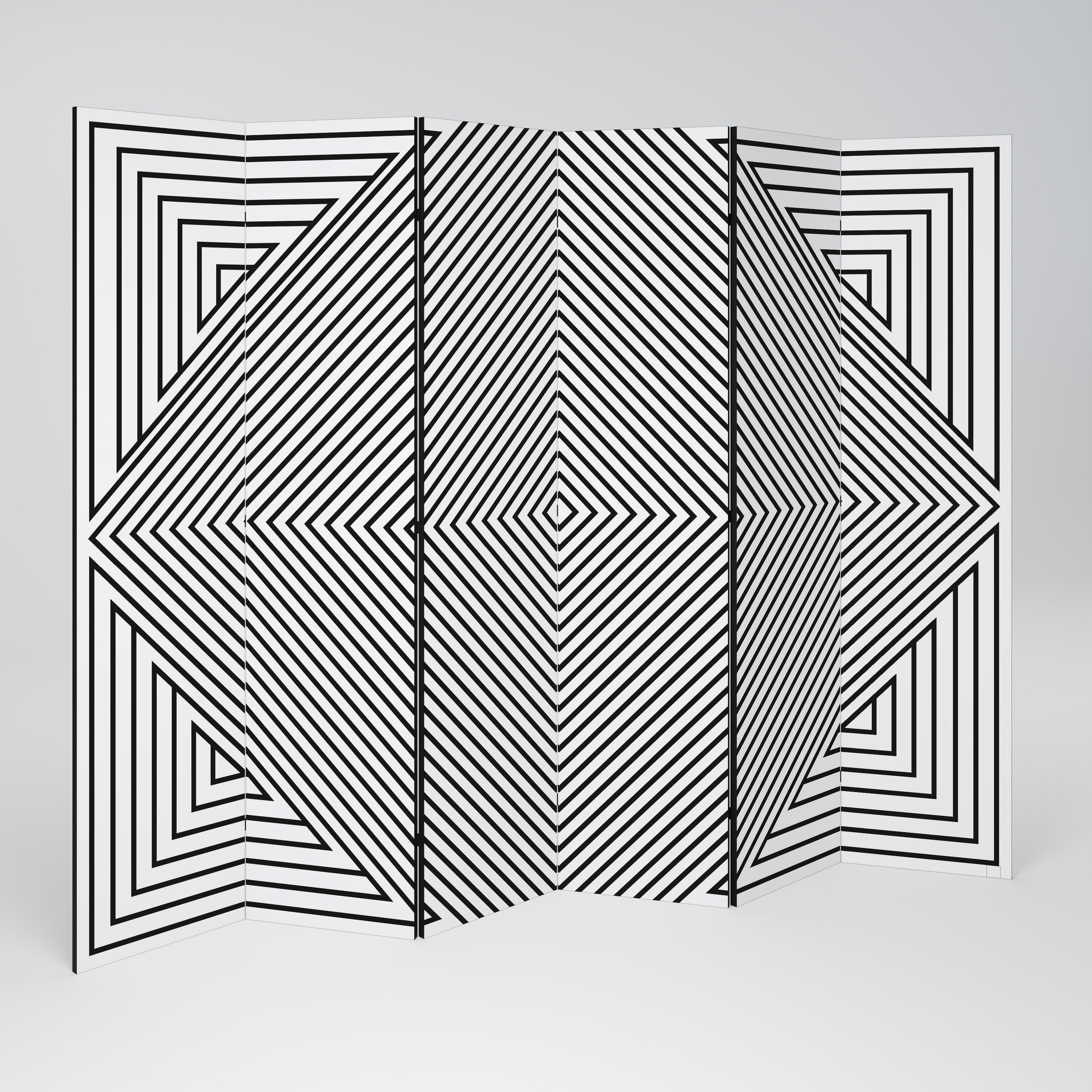 Biombo decorativo de 6 paneles POLYGON ILLUSION