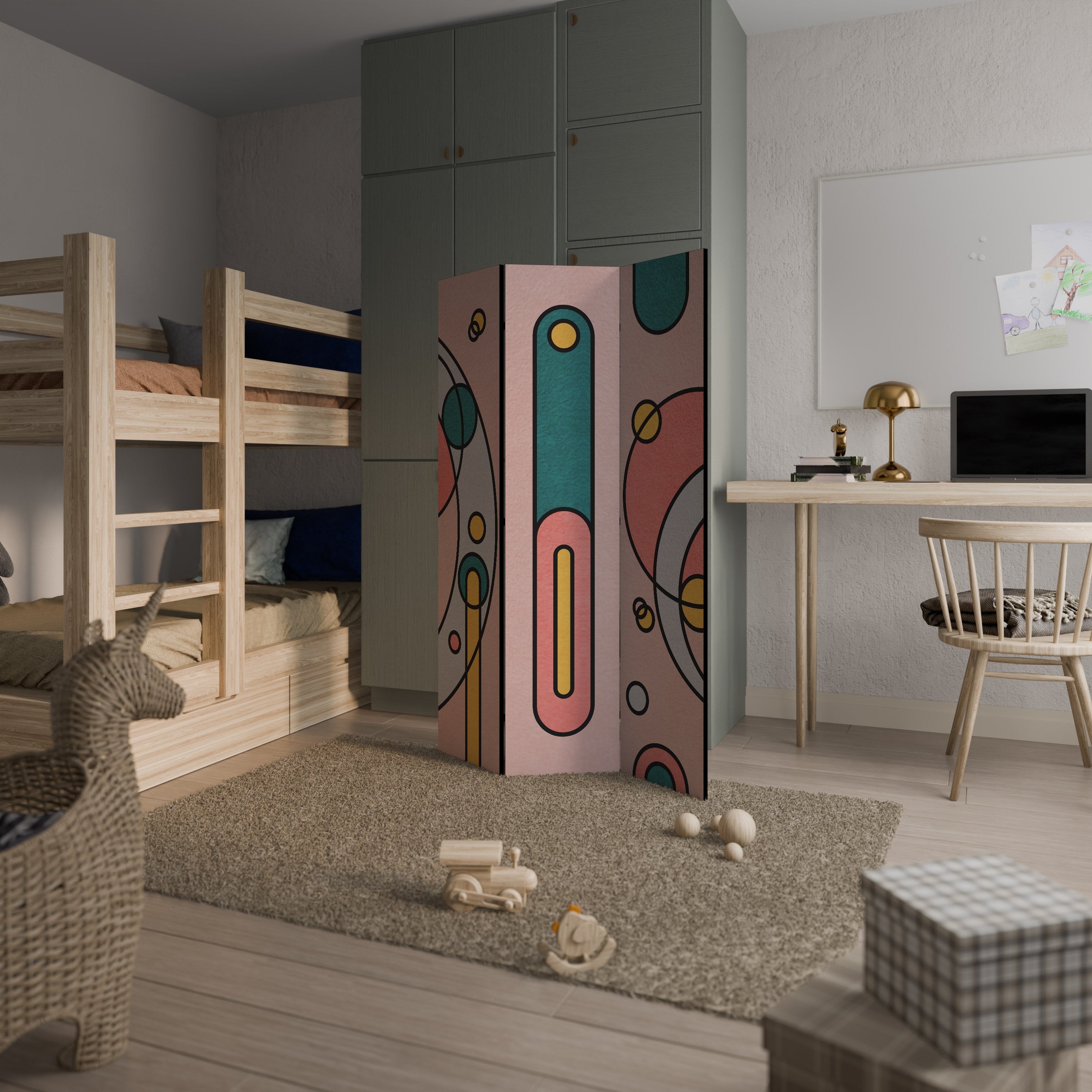 Biombo decorativo de 3 paneles GOSSAMER ECHOES