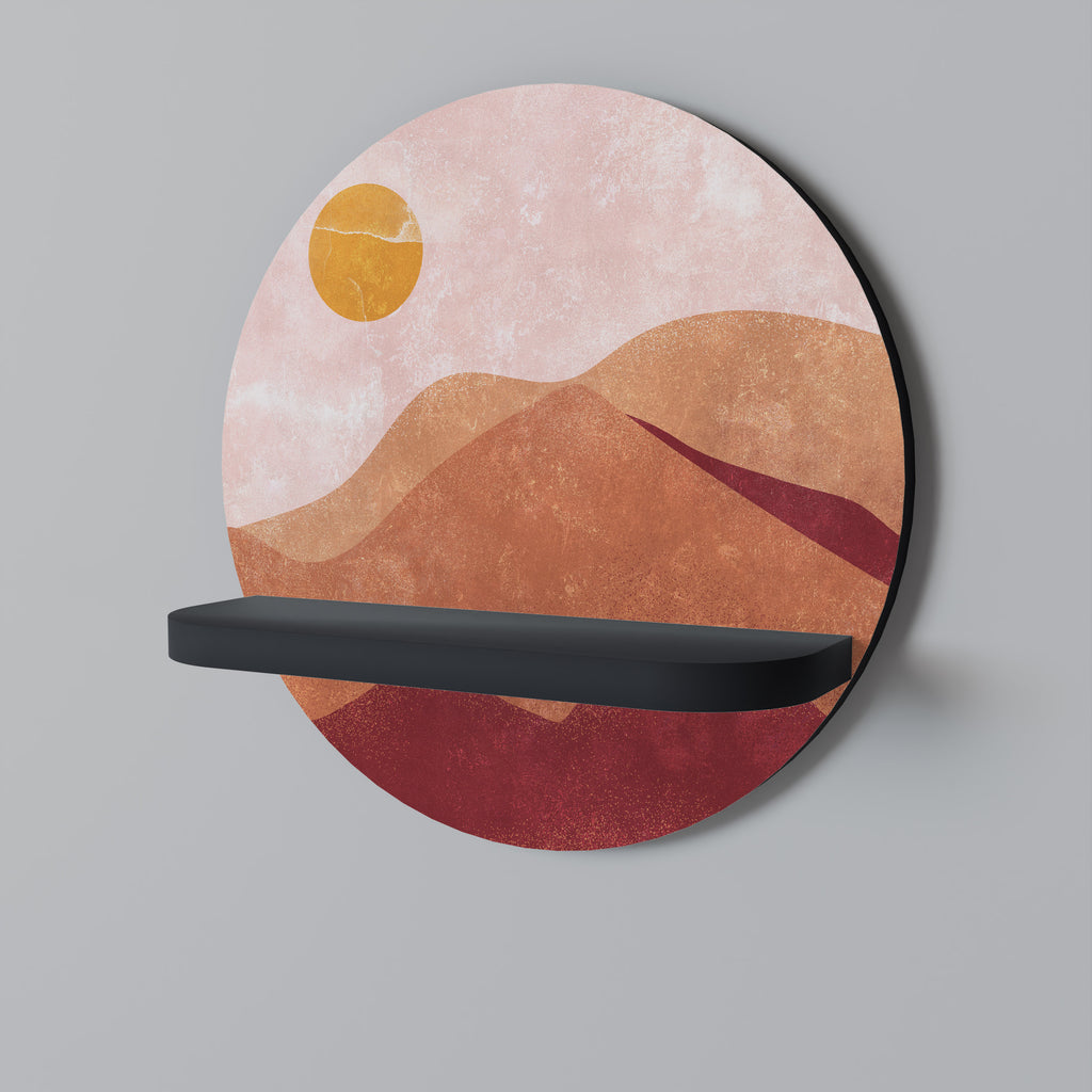 Estantería de arte redonda LUMINOUS SUNLIGHT con acabado negro