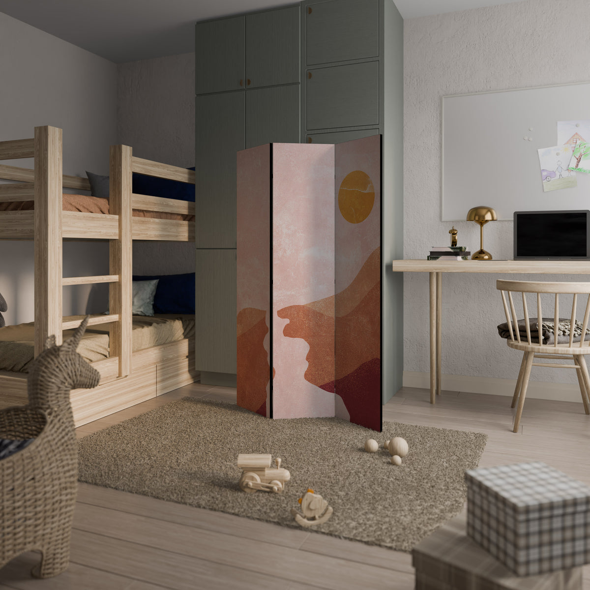 LUMINOUS SUNLIGHT Biombo de 3 paneles