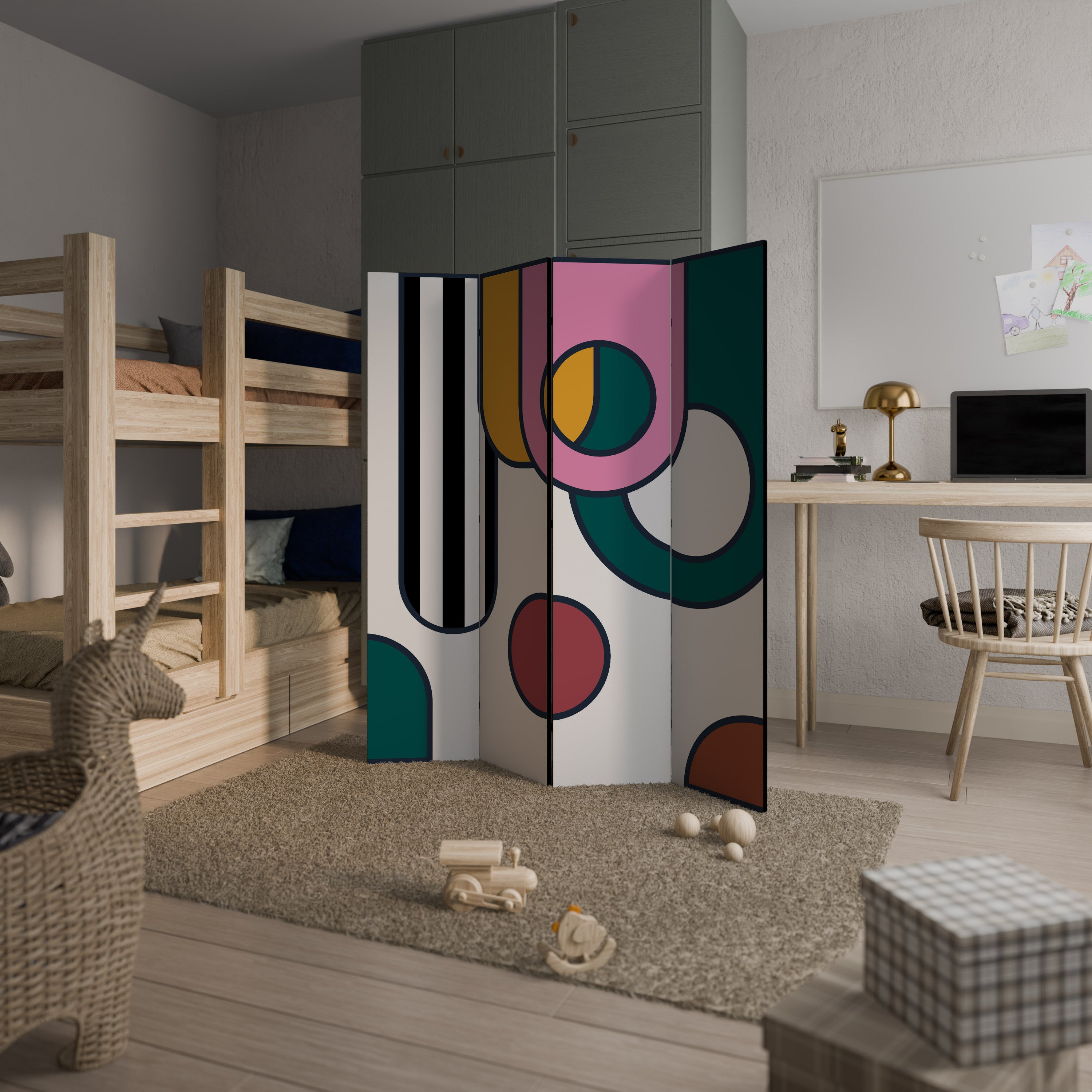 COOL STORY Decorative 4-Panel Room Divider