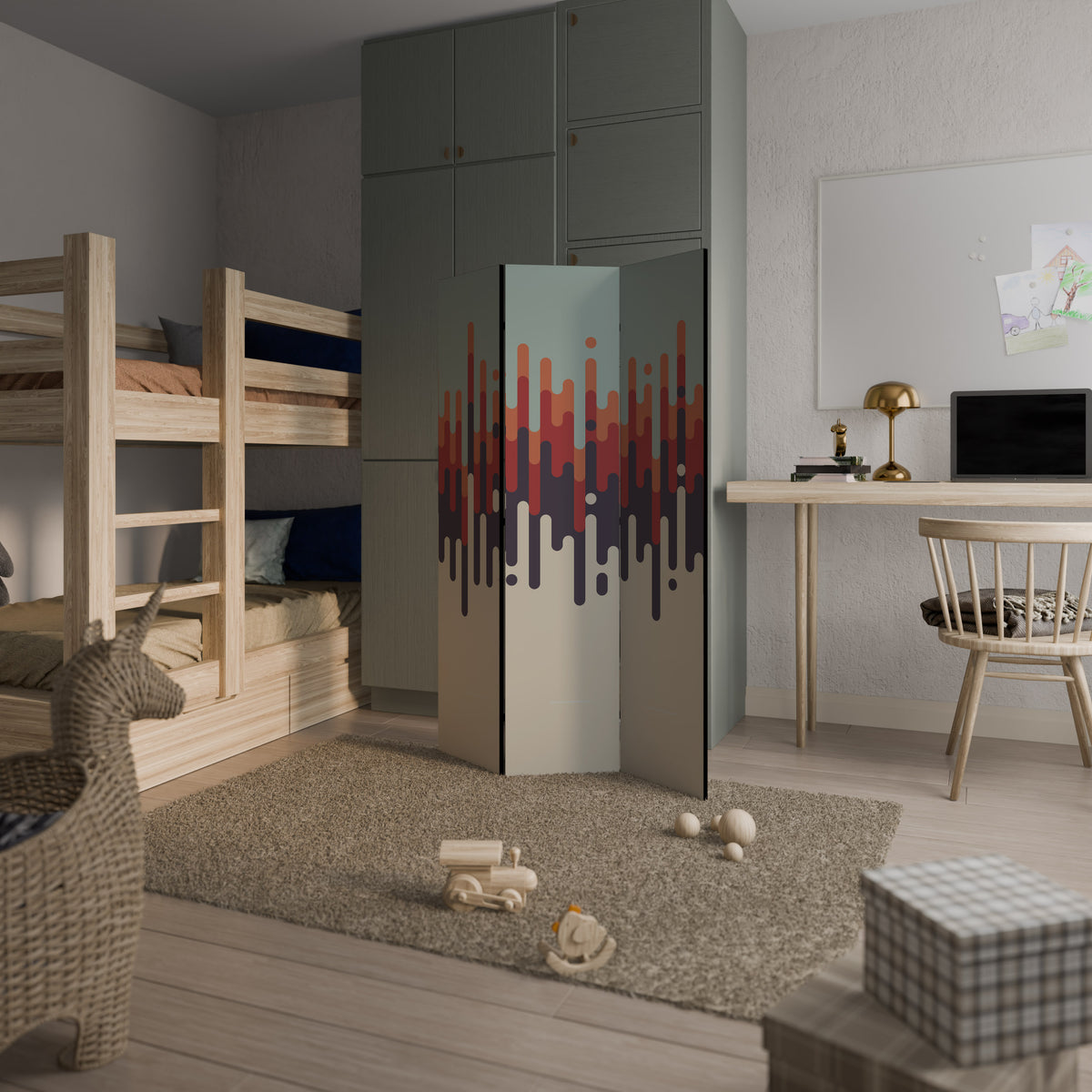 CHROMA CONTOURS Biombo de 3 paneles