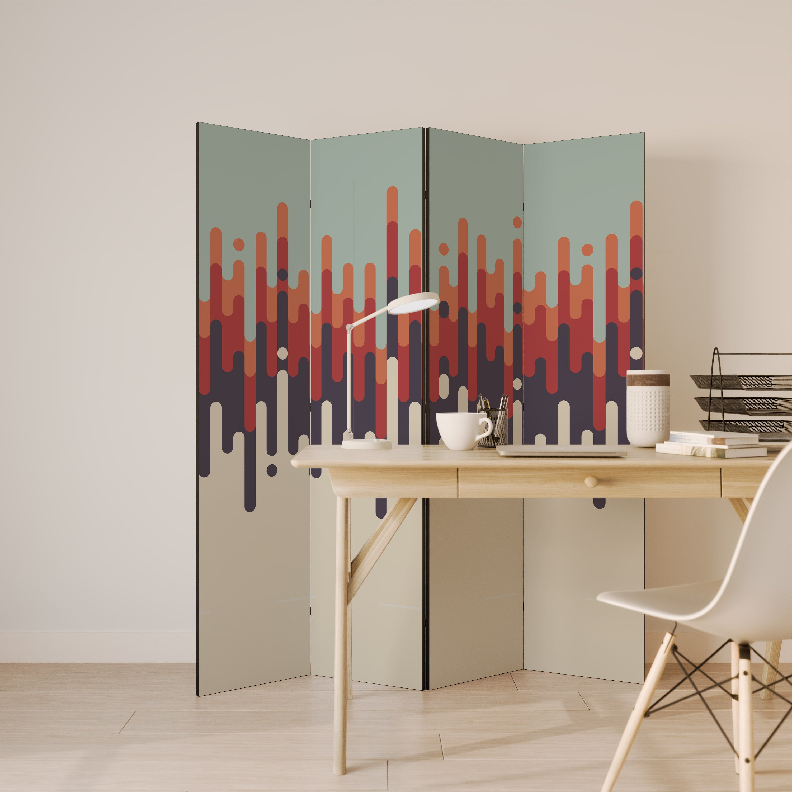 CHROMA CONTOURS Decorative 4-Panel Room Divider