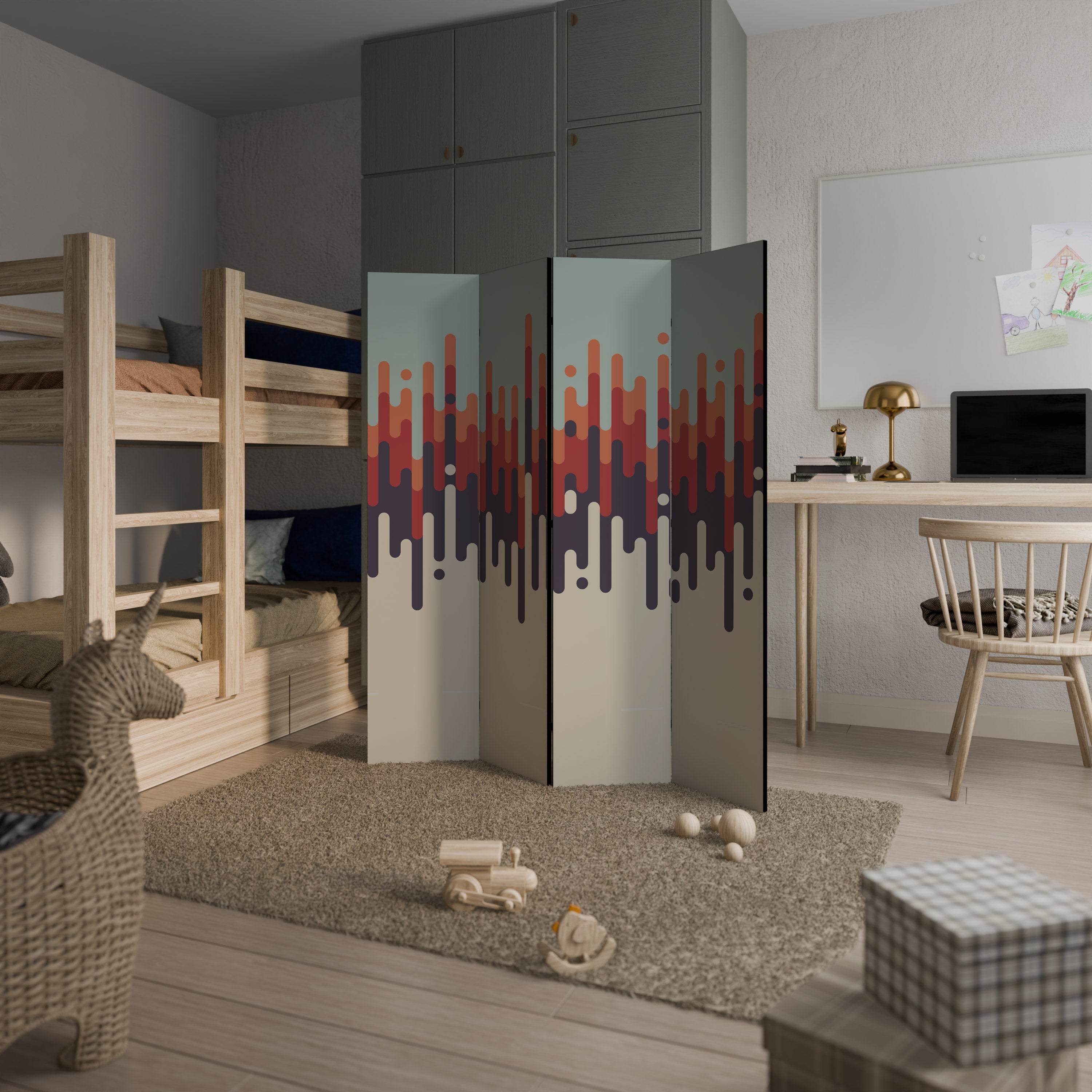 CHROMA CONTOURS Decorative 4-Panel Room Divider