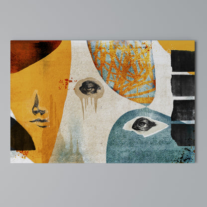 ABSTRACT FACES Cuadro en lienzo horizontal