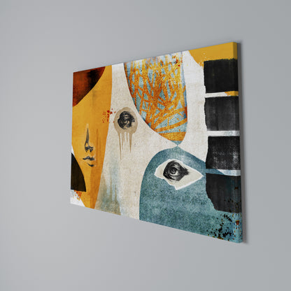 ABSTRACT FACES Cuadro en lienzo horizontal