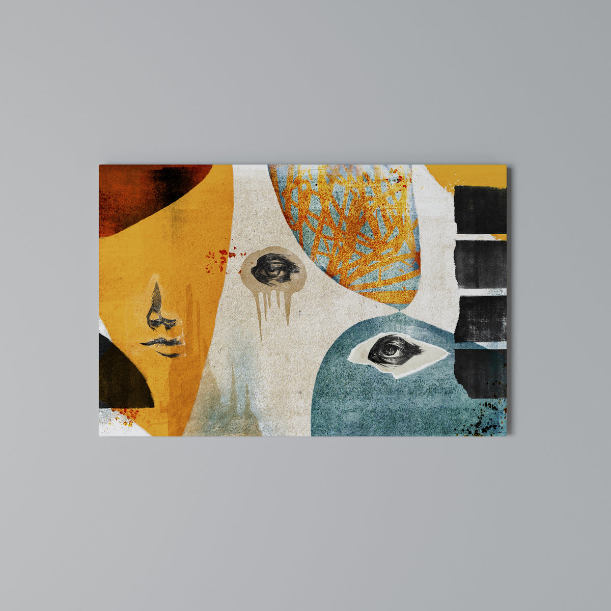 ABSTRACT FACES Cuadro en lienzo horizontal