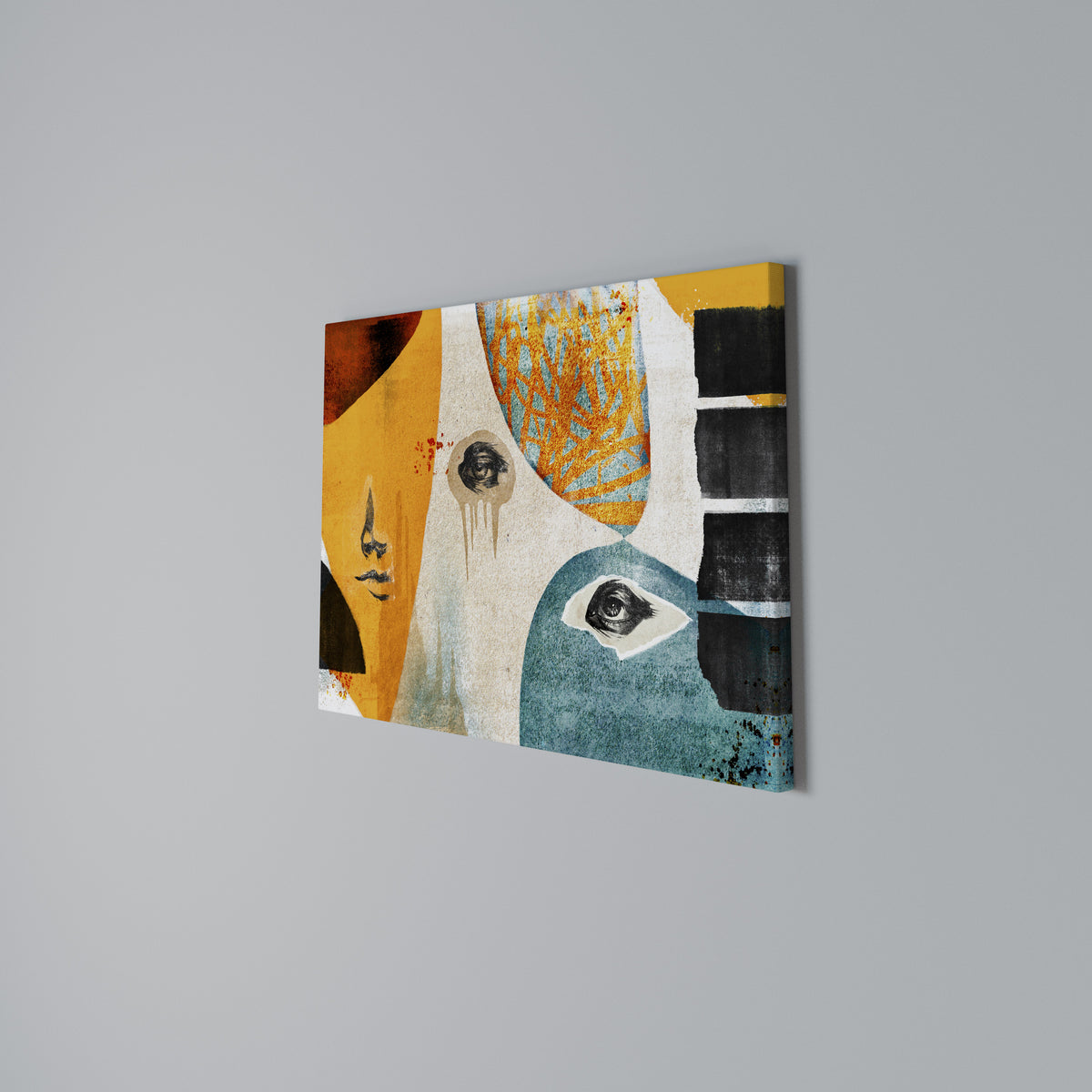 ABSTRACT FACES Cuadro en lienzo horizontal