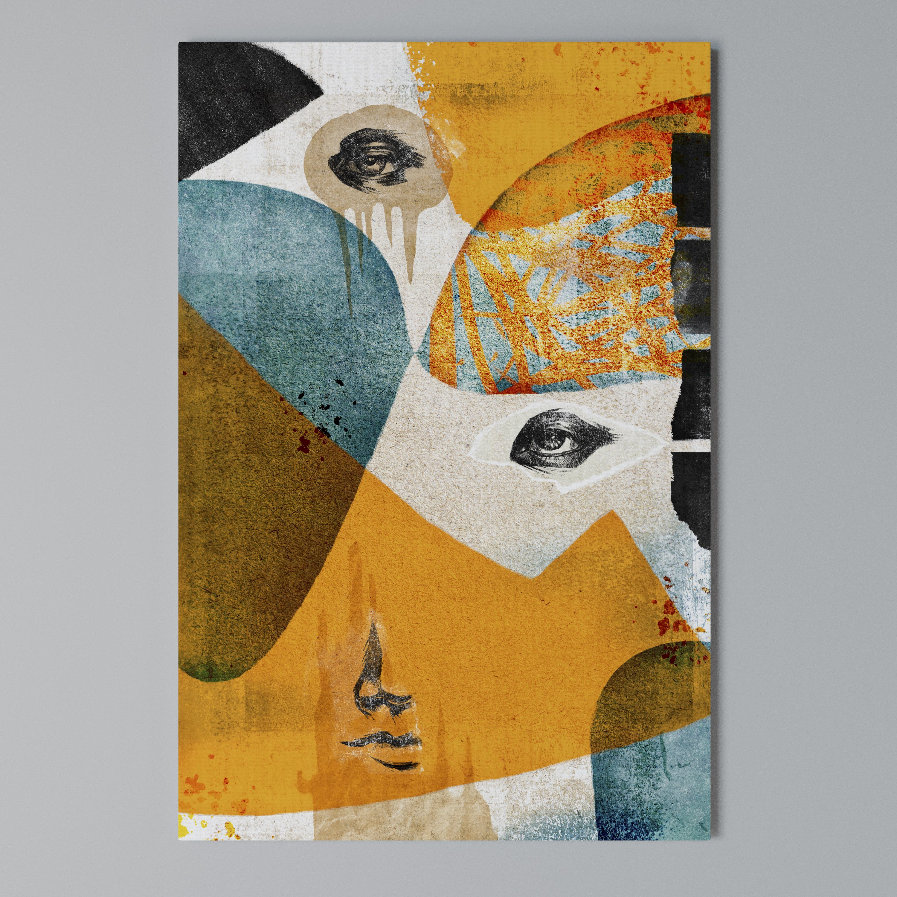 ABSTRACT FACES Cuadro en lienzo vertical