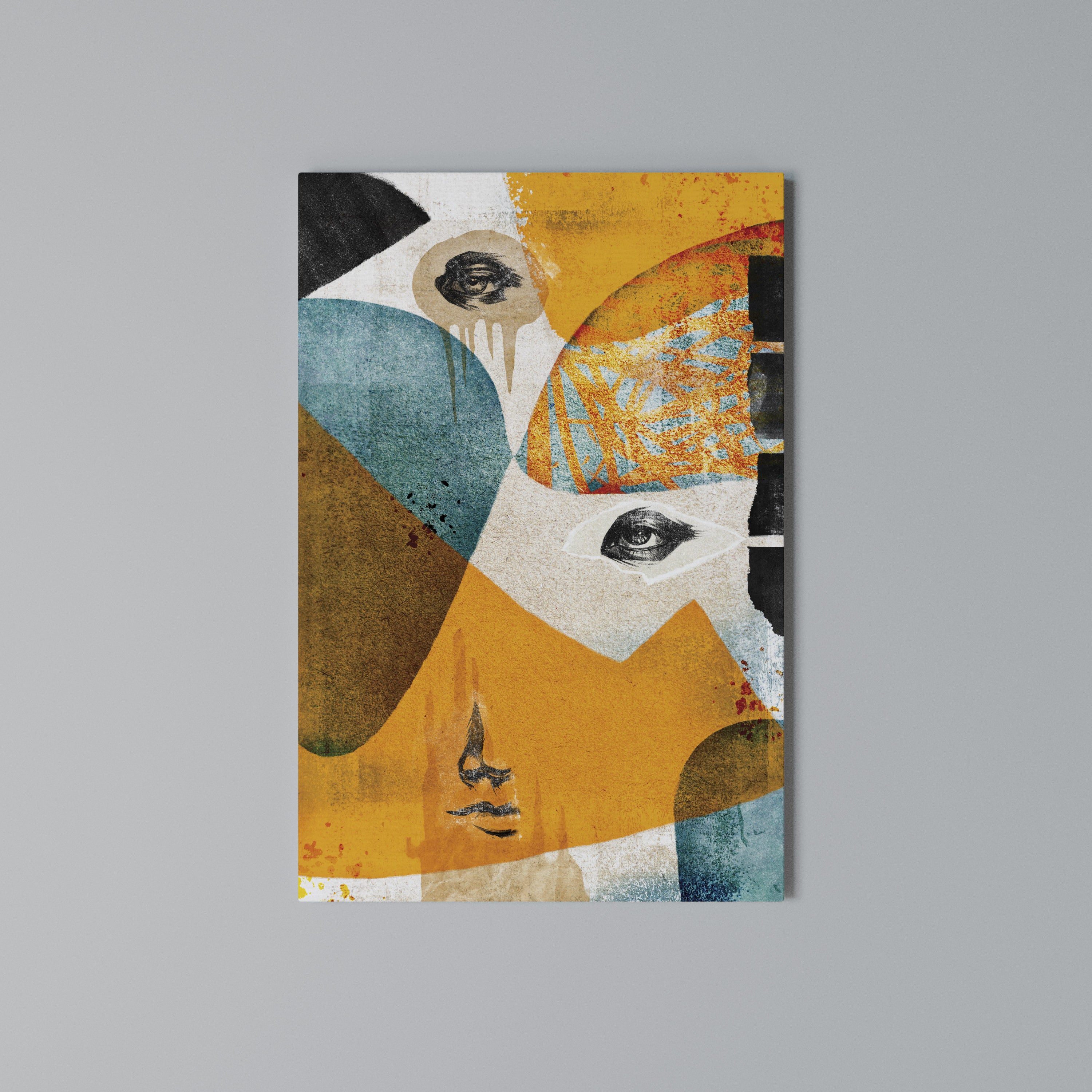 ABSTRACT FACES Cuadro en lienzo vertical