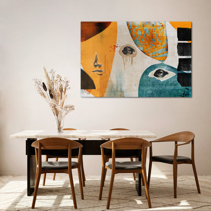 ABSTRACT FACES Cuadro en lienzo horizontal