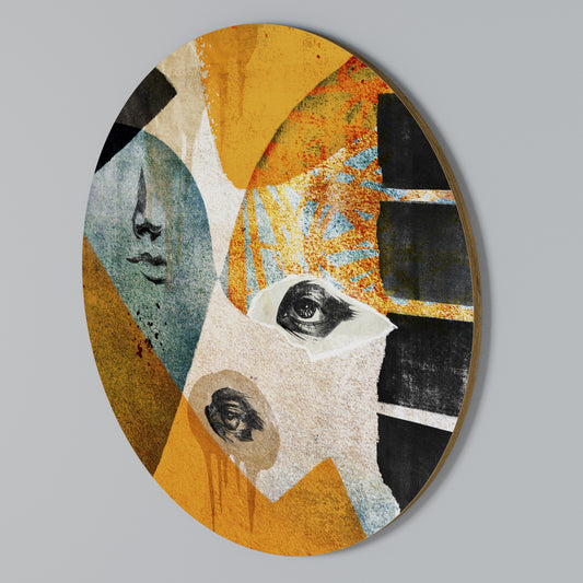 ABSTRACT FACES Arte de pared redondo