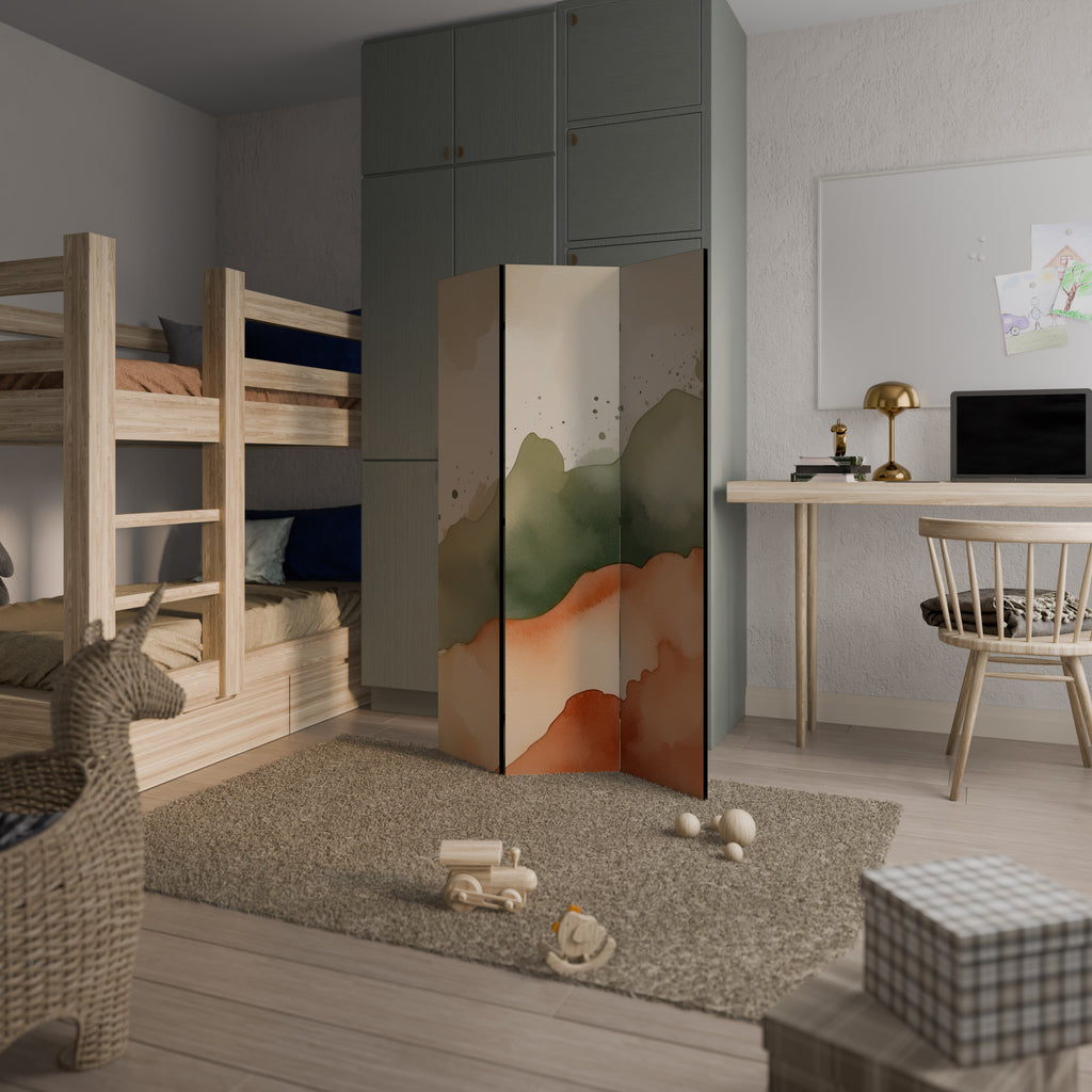 WATERCOLOUR PEAKS 3-Panel Room Divider