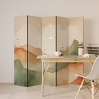 WATERCOLOUR PEAKS Biombo Decorativo de 5 Paneles