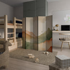 WATERCOLOUR PEAKS Biombo Decorativo de 5 Paneles
