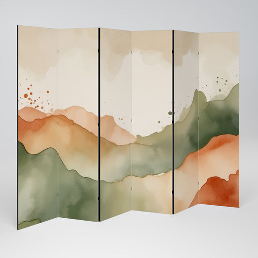 WATERCOLOUR PEAKS Biombo de 6 paneles