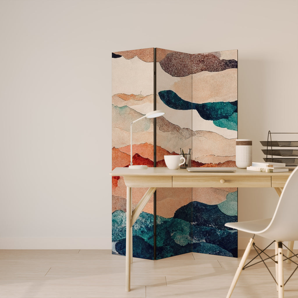 ABSTRACT LANDSCAPE Decorative 3-Panel Room Divider