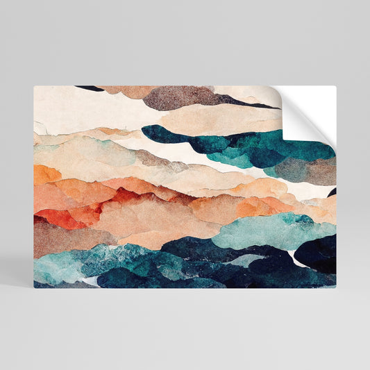 ABSTRACT LANDSCAPE Póster adhesivo horizontal