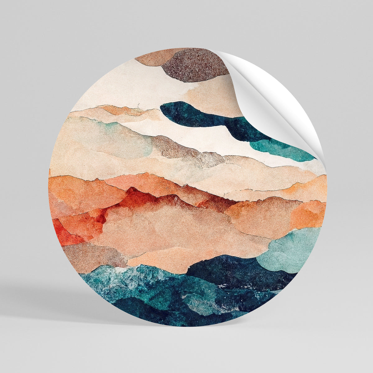 ABSTRACT LANDSCAPE Vinilo adhesivo redondo