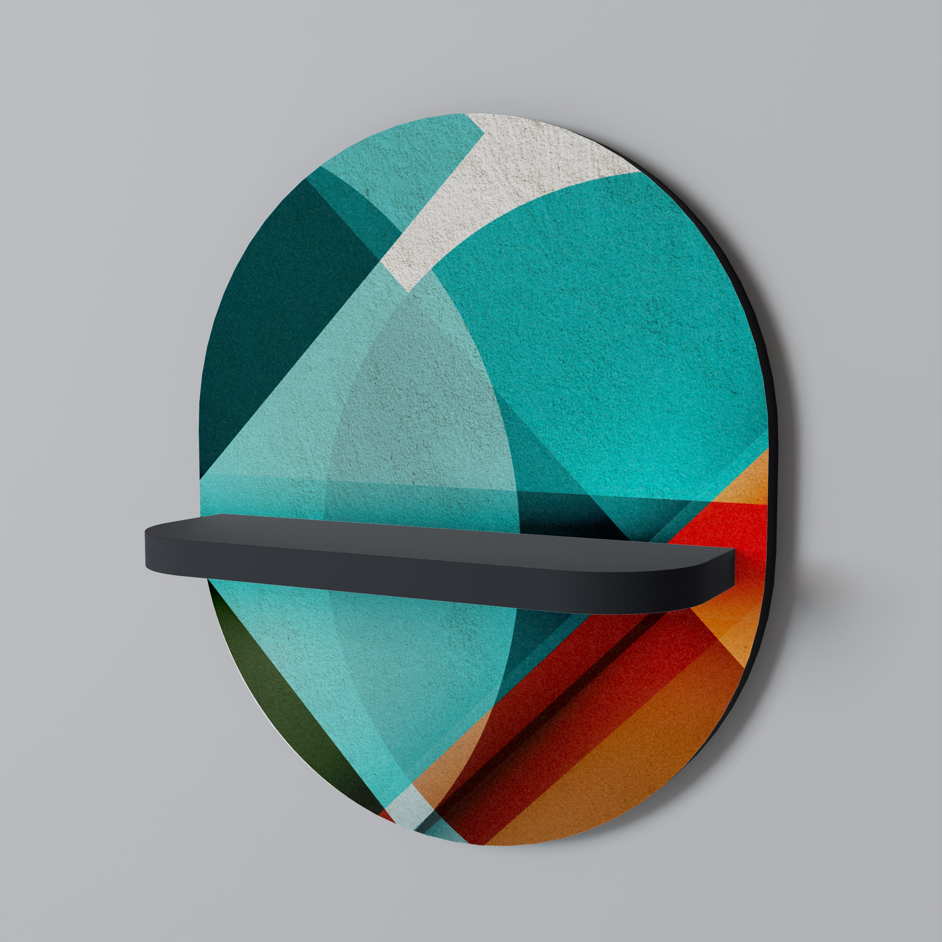 Estantería de arte ovalada CIRCULAR RHAPSODY con acabado negro