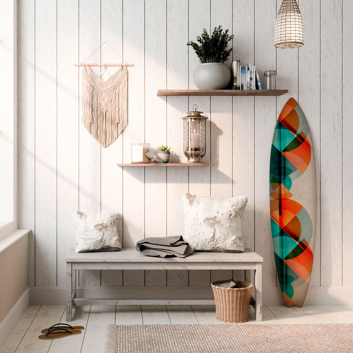CIRCULAR RHAPSODY Panel decorativo de tabla de surf