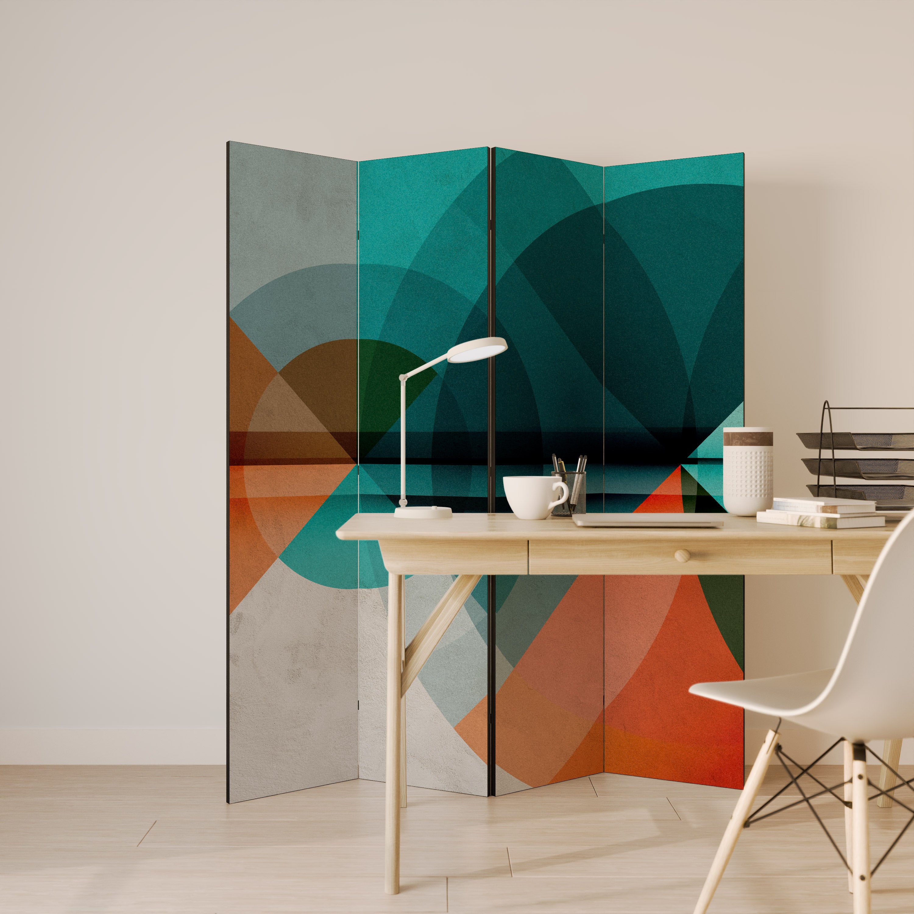 CIRCULAR RHAPSODY Decorative 4-Panel Room Divider