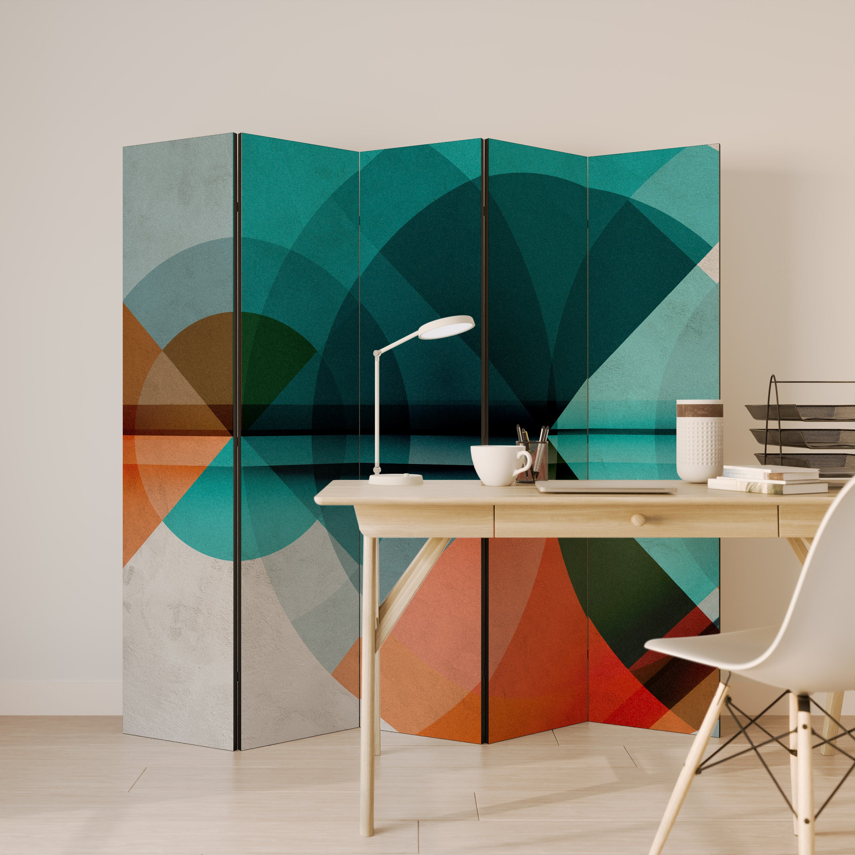 CIRCULAR RHAPSODY Decorative 5-Panel Room Divider