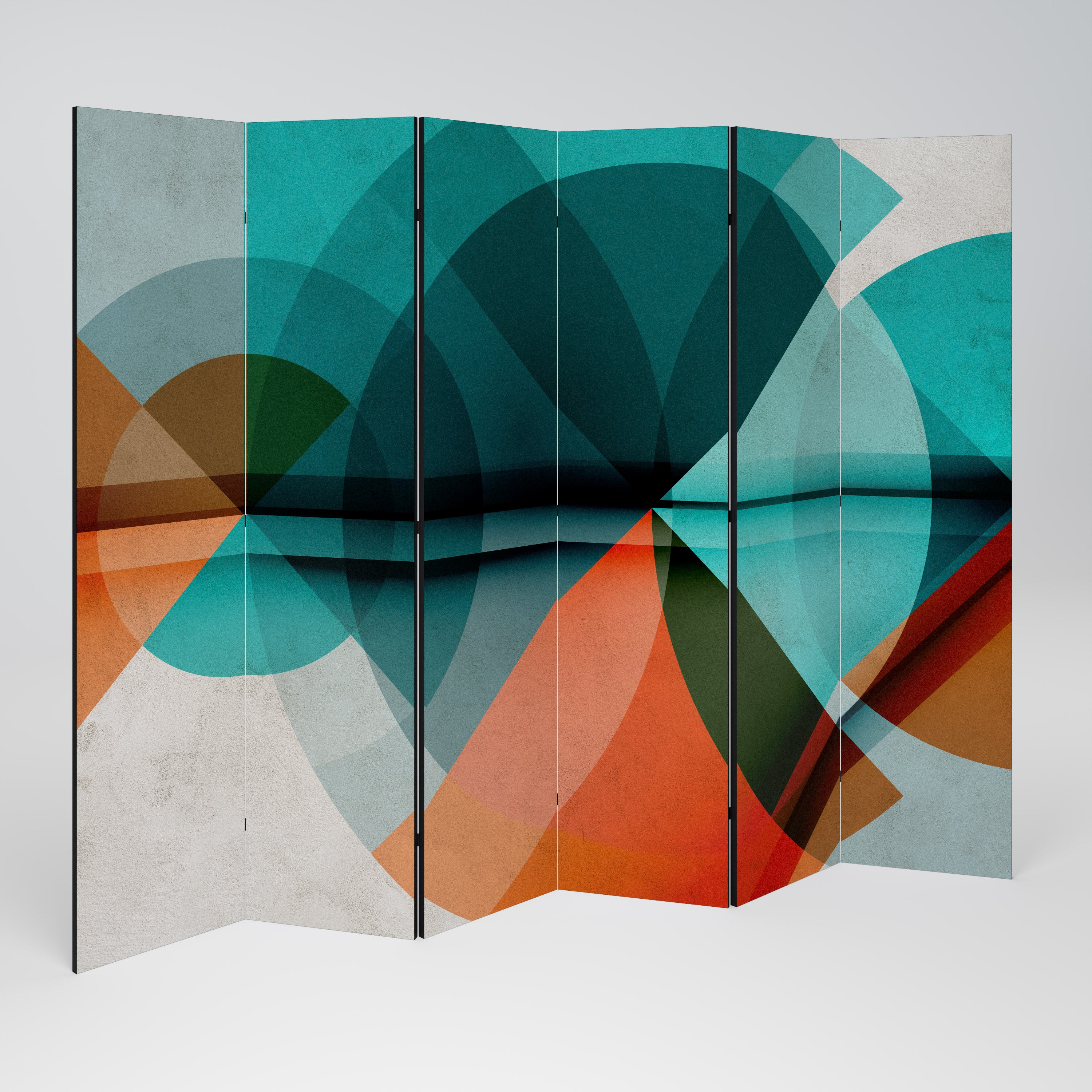 Biombo decorativo CIRCULAR RHAPSODY de 6 paneles