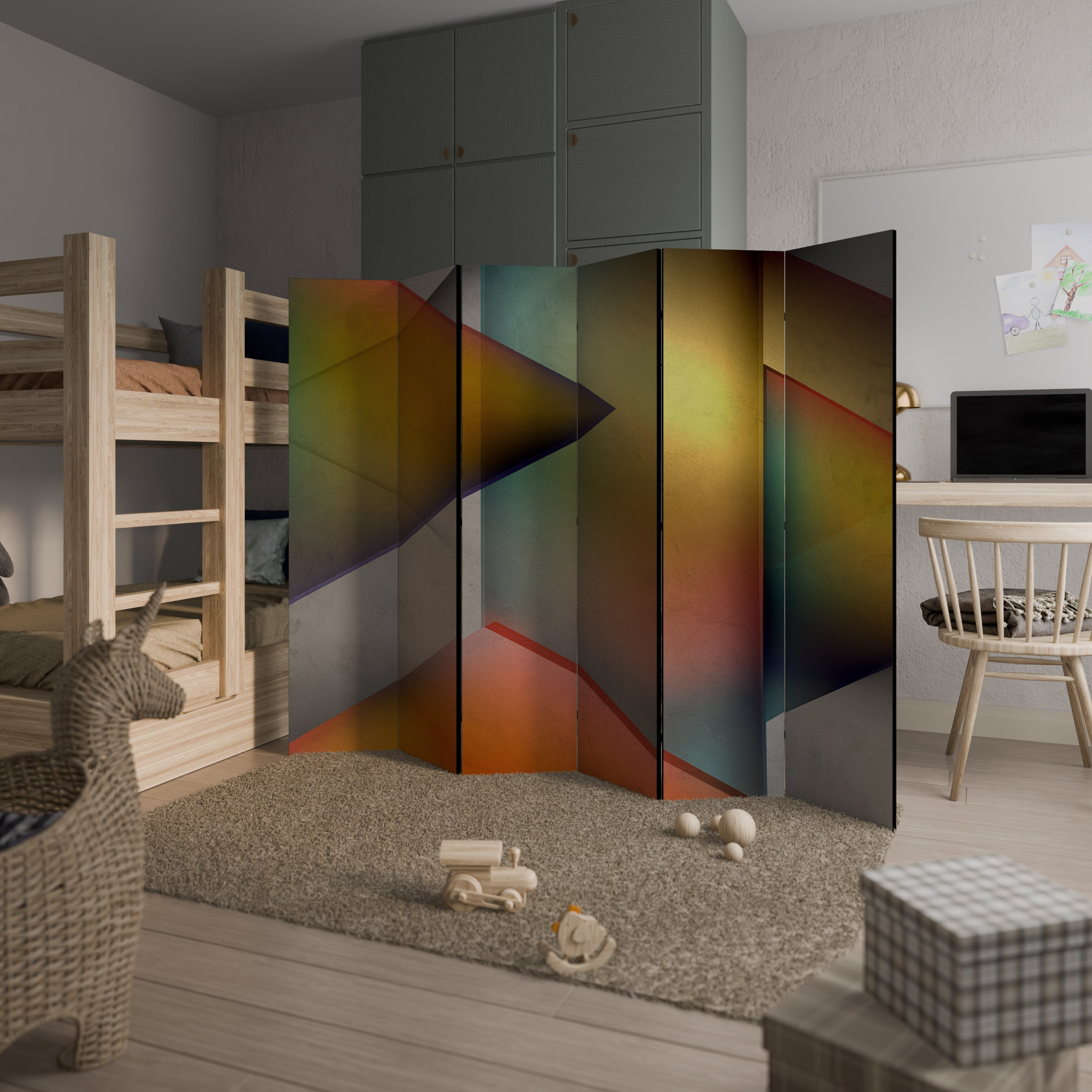 Biombo decorativo de 6 paneles con nitidez penetrante