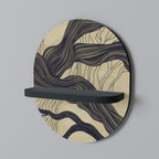 UNIFIED FRAGMENTS Estante Ovalado Decorativo en Acabado Negro