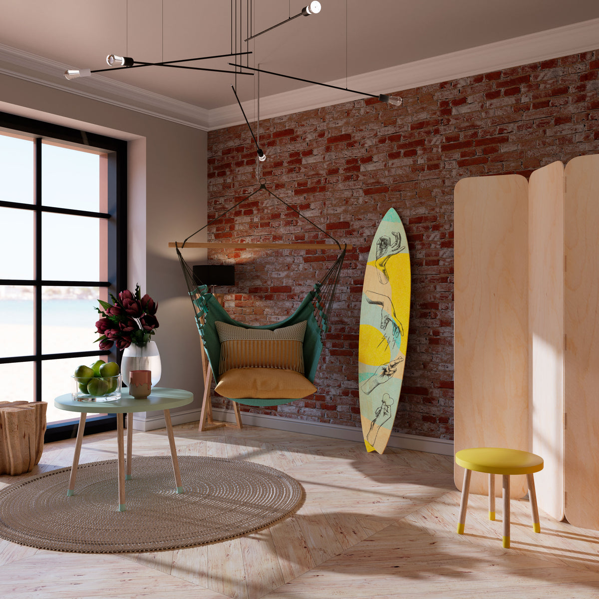 BODY LANGUAGE Panel decorativo de tabla de surf