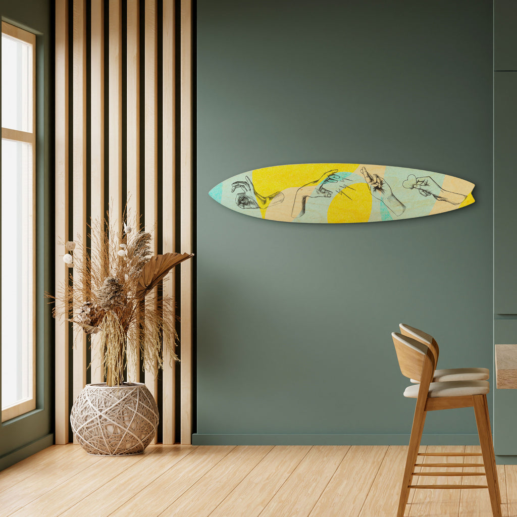 BODY LANGUAGE Panel decorativo de tabla de surf
