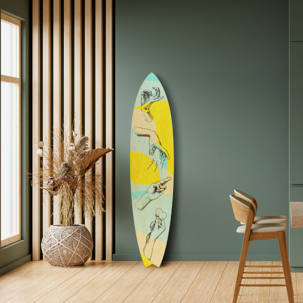 BODY LANGUAGE Panel decorativo de tabla de surf