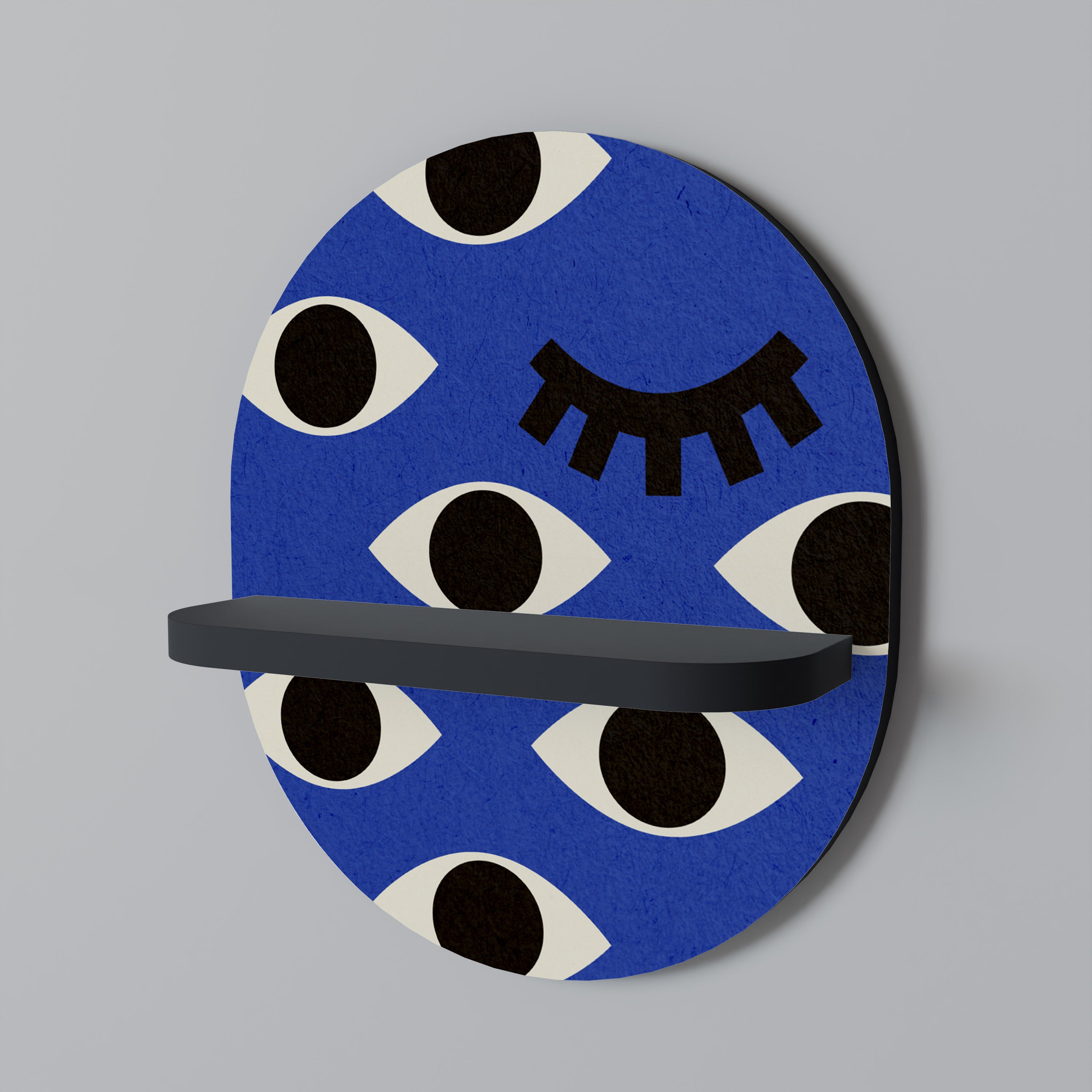 Estantería de arte ovalada GEOMETRIC EYES con acabado negro