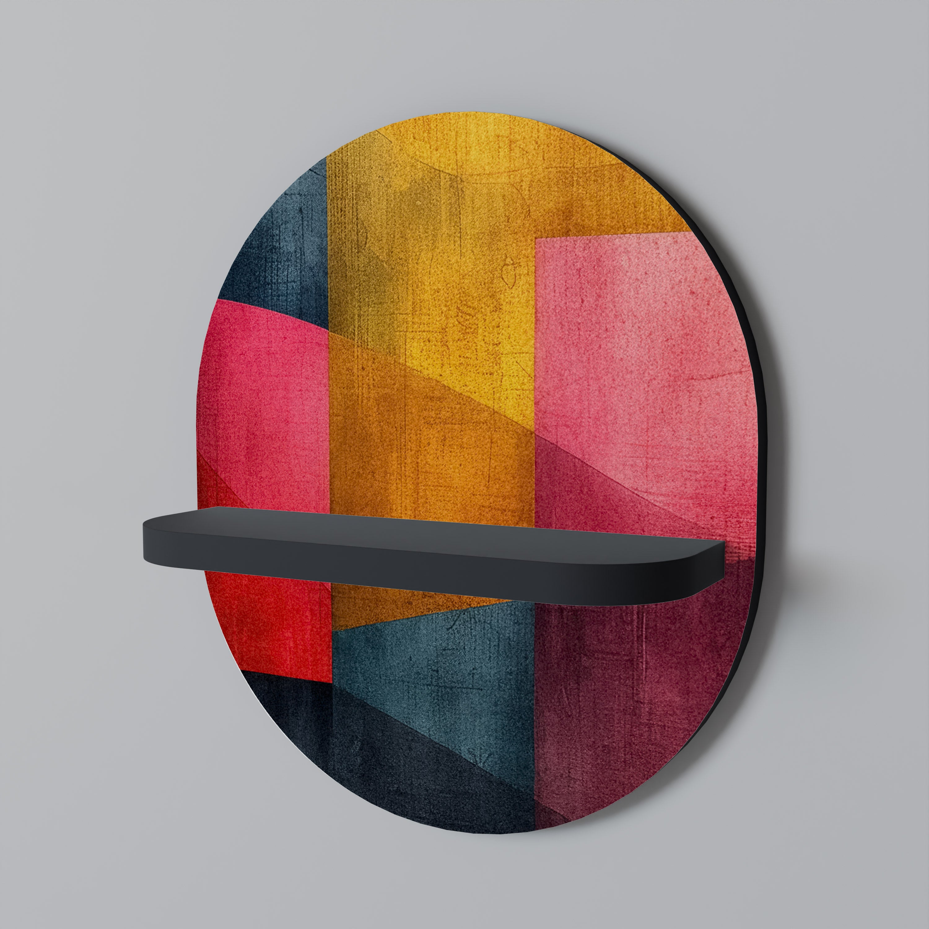 Estantería de arte ovalada SONIDOS COLORIDOS en acabado negro