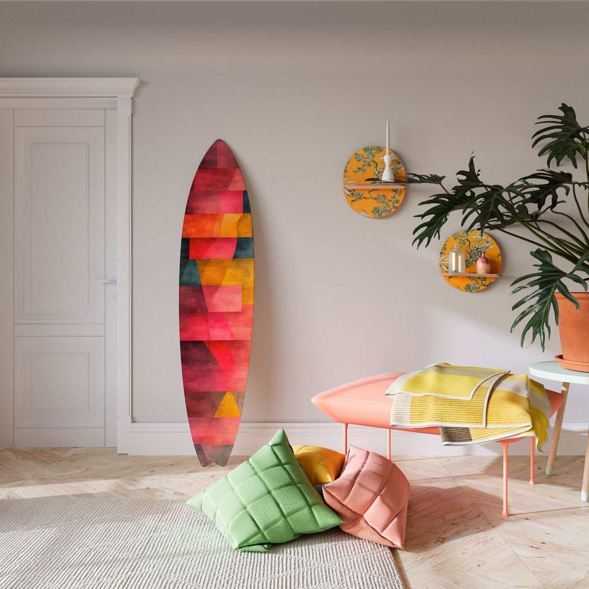 COLORFUL SOUNDS Panel decorativo de tabla de surf
