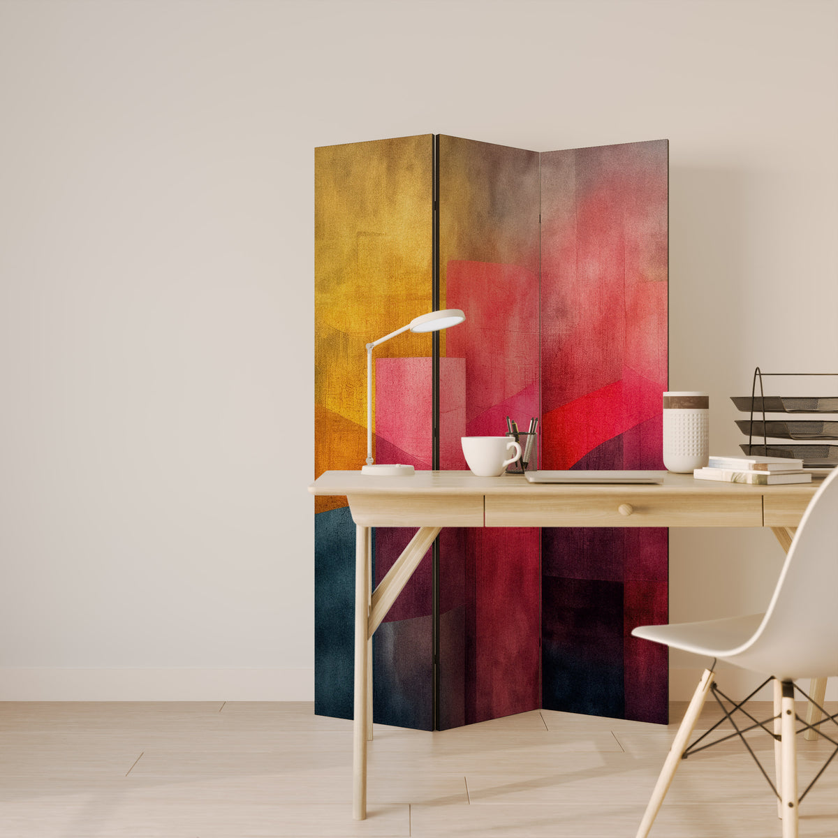 COLORFUL SOUNDS Biombo de 3 paneles