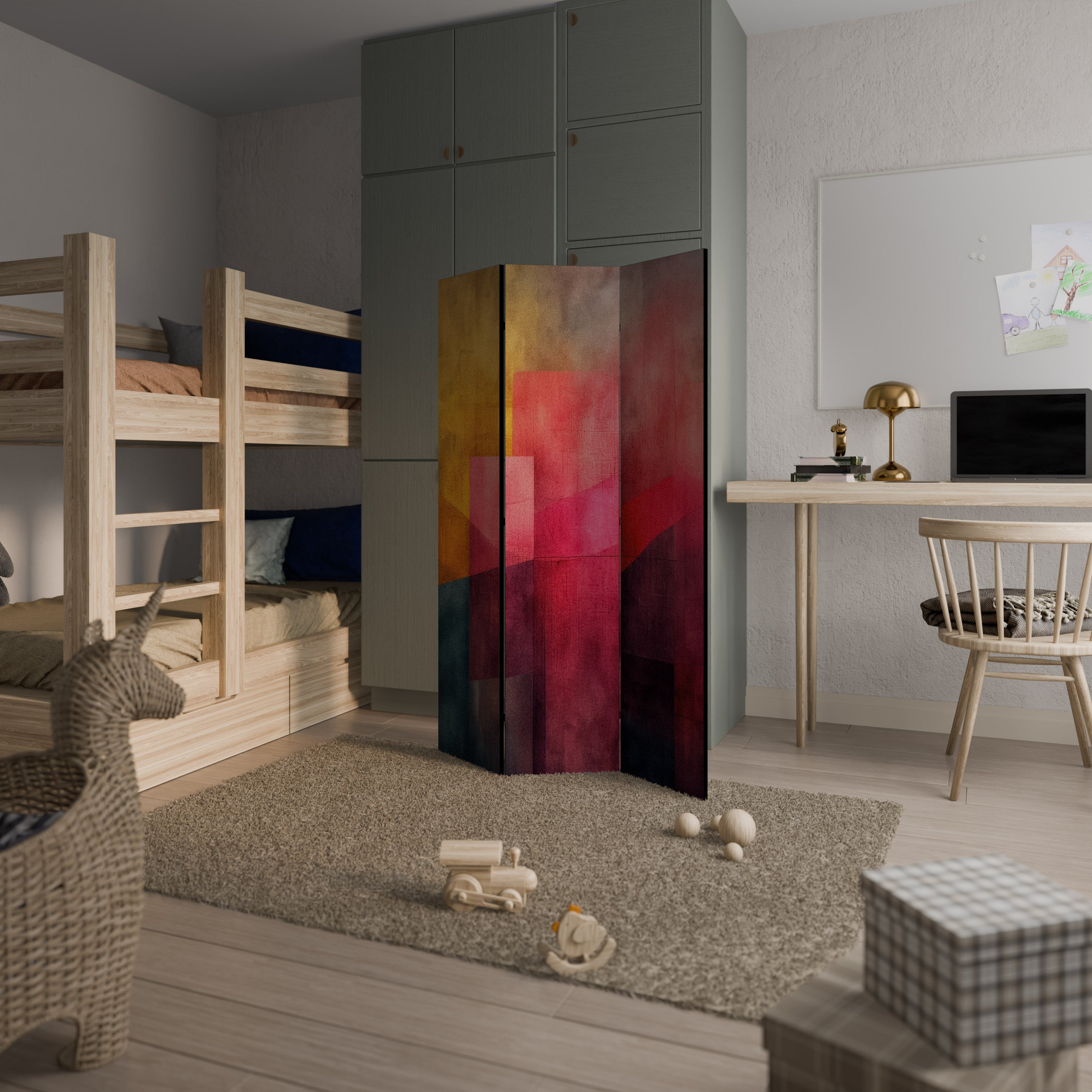 COLORFUL SOUNDS 3-Panel Room Divider