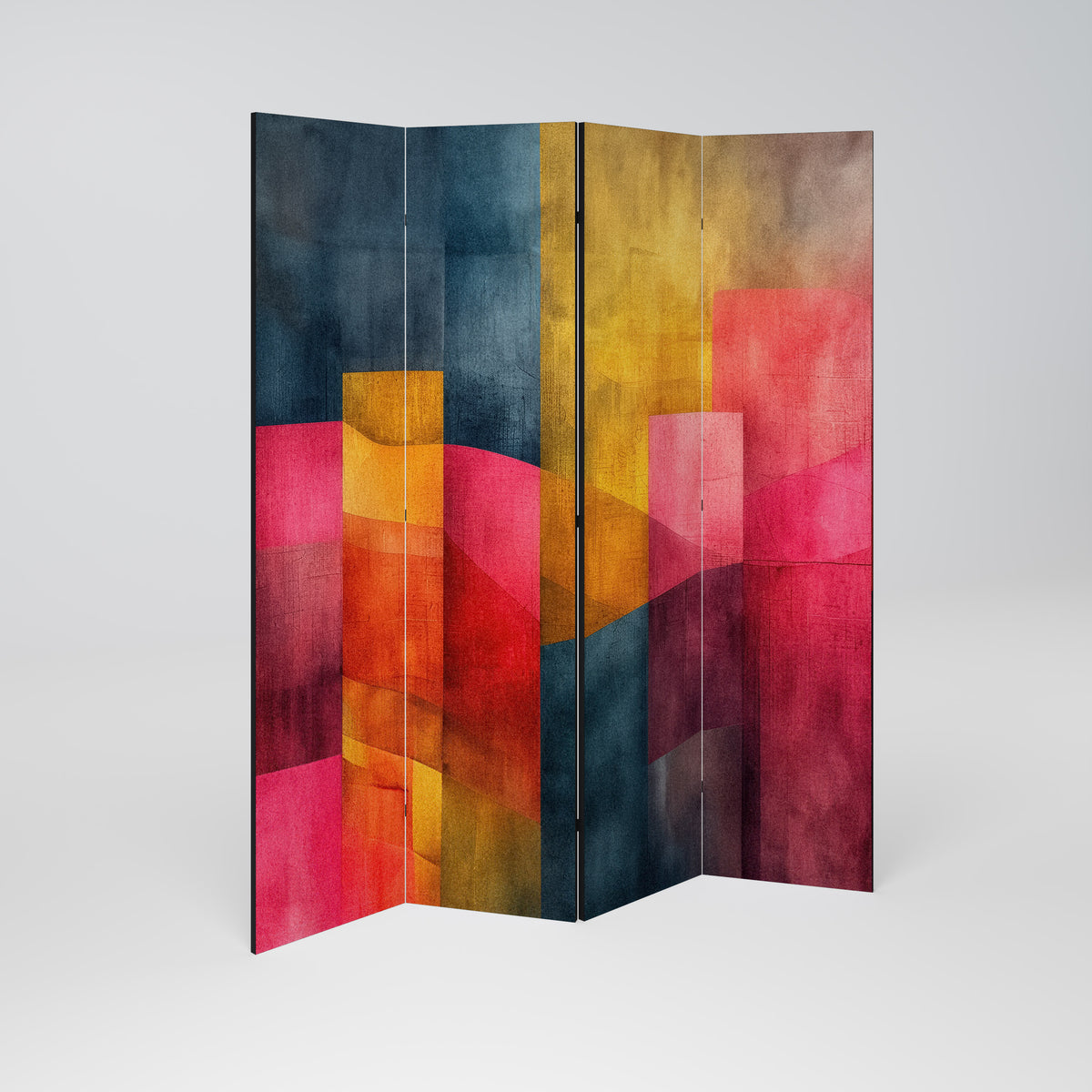 COLORFUL SOUNDS Biombo de 4 paneles